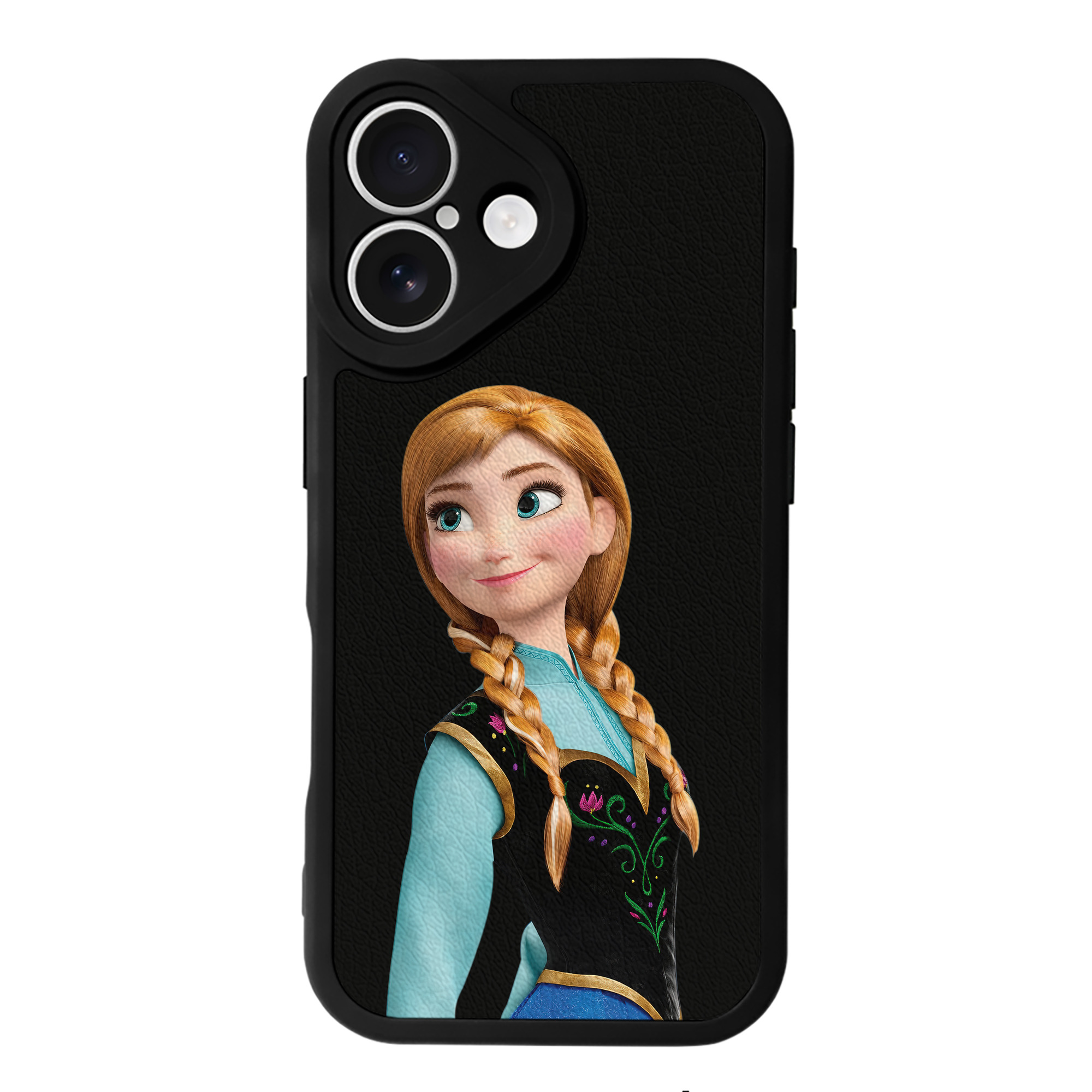 （画像用） アナと雪の女王 アンナ エルサ Frozen Anna Elsa 【iPhone 16シリーズ対応】シリコンスマホケース（レザー調） 材質：シリコン